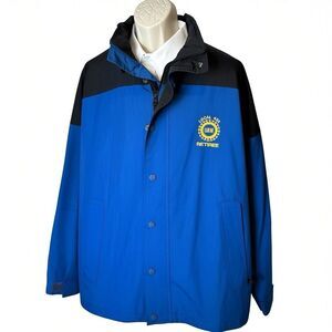 UAW Local 435 Auto Workers Jacket XL Port Authority Blue Union Windbreaker Hood